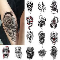 Waterproof Temporary Tattoo Sticker Trash Polka style Flash Tattoos lion animal compass Body Art Arm Fake Tatoo Men Women Stickers