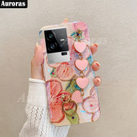 เคสโทรศัพท์ Vivo Iqoo 11ภาพวาดน้ำมันเคสดอกไม้สีฟ้า-Ray ห่วงโซ่สร้อยข้อมือปกหลังนุ่มสำหรับ VIVO Iqoo11ปกหลัง Rhinestones