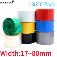 Width 17mm ~ 80mm 18650 Lithium Battery Heat Shrink Tubing Li-ion Wrap Cover Skin PVC Shrinkable Film Sleeves Insulation Sheath Cable Management