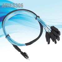 Aries306 สายเคเบิลเชื่อมต่อเซิร์ฟเวอร์ 12Gbps Mini Sas 38P Sff‐8654 เป็น 4 X Sata