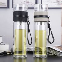 500ML Glass Water bottles for dink tea with infuser Double Wall Bottle for water brief Portable outdoor ST195