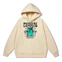 Kawaii bear wearing a green scarf Street Hoodie Men Fashion Casual Cotton Sweatshirt Winter Warm Sportswear Male Hooded Size XS-4XL