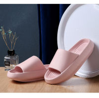 ☠EZGO☠Japanese Muffin Thick Bottom Increased Cool Slippers Bathroom Bath Bedroom Wen Women Non-slip Soft Bottom Indoor Anti-slip Massage Shoes Women