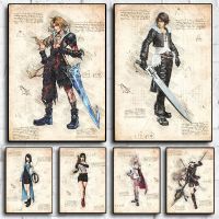 FINAL FANTASY Vintage อะนิเมะรูปโปสเตอร์ตกแต่งภาพวาดผ้าใบ Wall Art สุนทรียศาสตร์สำหรับตกแต่งห้องเด็ก-วิดีโอยอดนิยม Games