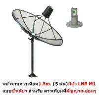 Hisattel หน้าจานดาวเทียม จาน C-BAND 1.5 m (4 ชิ้น) + หัว LNB Mastersat M1 ดูทีวีได้มากกว่า 200 ช่อง ฝนตกดูได้