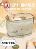 ?Tas Kosmetik กระเป๋าใส่ของแบบพกพาได้สัมผัสล้ำหน้ากระเป๋าซักผ้ากันน้ำได้ท่องเที่ยวผู้หญิงความจุมากกระเป๋าเก็บของ2023ใหม่