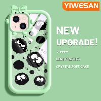 YIWESAN เคสสำหรับ iPhone 13 iPhone 13 Pro iPhone 13 Pro iPhone 13 Pro Max ตัวการ์ตูนน่ารักสีดำมอนสเตอร์สีสันสดใสมาการอนนิ่มเคสโทรศัพท์ซิลิโคนใสกันกระแทกเคสป้องกันเลนส์กล้องสัตว์ประหลาดที่น่ารัก