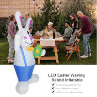 6.23FT LEDอีสเตอร์Wavingกระต่ายInflatable Lighted Easter Inflatableกระต่ายมีความสุขรูปร่างไข่ตกแต่งฤดูหนาวเติมลมสนามหญ้าInflatablesกลางแจ้งInflatable