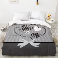 Duvet cover Comfortable Quilt Blanket Case Queen King Bedding 140x200 240x220 for Home Bowknot LOVE