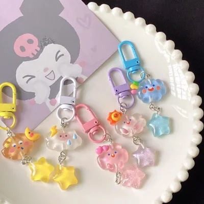 Stars And Clouds Keychain Keychain Pendant Clouds Keychain Transparent Keychain INS Cartoon Keychain Heart Keychain Key Chain Key Chains For Car Keys Keychain