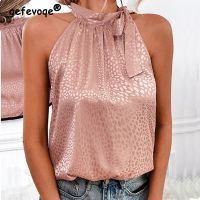 【HOT】✟ Shoulder Halter Lacing Womens Blouses Fashion Sleeveless Shirt Pullover