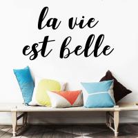 Wall Decals La Vie Est Belle French Quotes Stickers Mural Removable Vinyl Office Bedroom Livingroom Decoration Poster RU2383