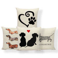 Decorative Throw Pillows Case Dachshund Animals Dog Polyester s Cushion Cover Simple Home Office Sof Deecoration