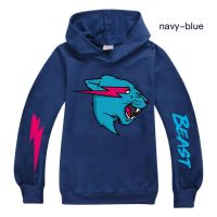 Mr Beast Lightning Cat เด็ก Hoodies หญิงแขนยาว Hooded เสื้อกันหนาว All-Match ใหม่สบาย Hooded Top 248XX เสื้อผ้าเด็ก Pullover กีฬาเสื้อฮู้ดแขนยาวลำลอง