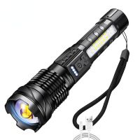 High Power Led Flashlights 50000000 Tactical Light Emergency Spotlights Telescopic Jetbeam1km 18650 Built-in Battery Rechargeable  Flashlights