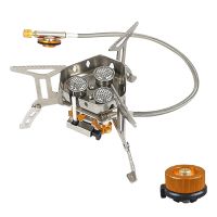 Outdoor Portable Three Head Stove Camping Windproof Stove Camping Picnic Outdoor Foldable Stove