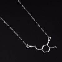 JUCHAO Dopamine โมเลกุลสร้อยคอสารเคมีสูตรฮอร์โมน Serotonin โมเลกุล 5-ht จี้สร้อยคอเครื่องประดับพยาบาล-ef2