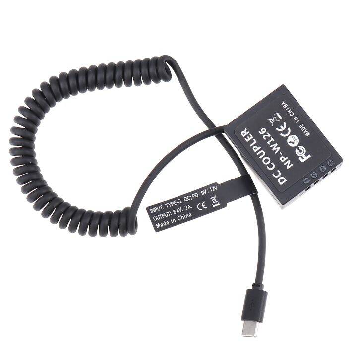 fotga-decoded-np-w126-dummy-battery-adapter-type-c-cable-for-fujifilm-x-s10-xt1-xt2-xt3-xt10-xt20-xt30-xt100-xt200-xh1-xm1-x10