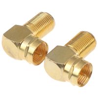 1Pc Copper Gold plated F Male Plug to F Female Jack Right Angle Adapter 90 Degree Coax TV F Connector