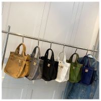 2023 Original❡▤ Spring summer the new Japanese lotte canvas bag lunch bag bag hand carry bag large capacity tote bags. Lady