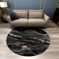 Black Gray Marble Coffee Table Rug Round Non-lip Chair Mat Bedroom Car Decorative Luxury Floor Rug Dining Room Table Hallway