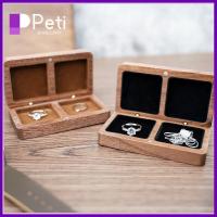 PETI JEWELLERY เคสของขวัญ กล่องเครื่องประดับอัญมณี ที่นั่งคู่ ทำจากไม้ กล่องแสดงแหวนคนรัก คุณภาพสูงมาก ที่วางของ การหมั้นหมาย