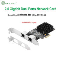 IOCREST 2.5GBase-T Gigabit Network Adapter with 2 Ports 2500Mbps PCIe 2.5gb Ethernet Card RJ45 LAN Controller Card