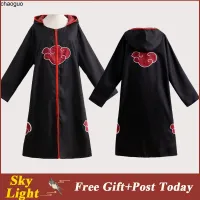 Costume Akatsuki Cloak Cosplay Uchiha Cape Cosplay Itachi Clothing Men Coat With Hat Halloween Gift