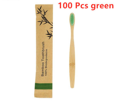 50 100 Pcs Portable Bamboo Toothbrushes Eco Friendly Wooden Tooth Brush for Adults Children Customized Laser Engraving Logo