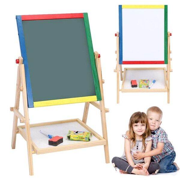 Wooden 2-in-1 Black Board And White Board 