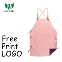 2023 New Thick Canvas Unisex Apron Bib Chef Kitchen Aprons for Women Men Coffee Shop Barber BBQ Bib working uniform Aprons