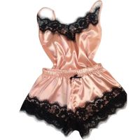 2023 New Women Bow Sleepwear Sleeveless Strap Nightwear Lace Trim Satin Cami Top Pajama Sets femme sexy lingerie pyjamas women