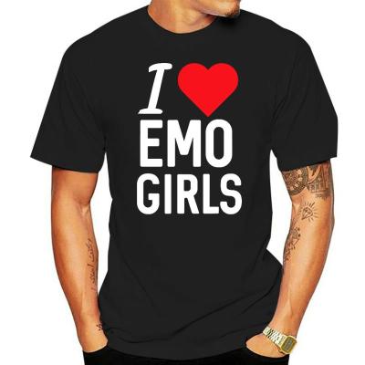 100% Cotton I Love Heart Emo Funny MenS Novelty T-Shirt Casual Streetwear Soft Tee Fashion Gift Summer Eu Size