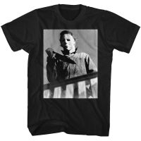 เสื้อยืดลําลอง แขนสั้น พิมพ์ลายกราฟิก Michael Myers Bloody Knife Bloody Thriller สําหรับผู้ชาย  2O4C