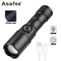 Asafee 8130 Professional XHP70 LED Flashlight Porable Tactical Flashlight 3 modes 1500LM Zoomable Torch IPX4 Waterproof Camping Outdoor Lamp