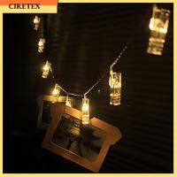 CIRETEX USB/กรอบรูปแบตเตอรี่ LED คลิปภาพสตริงการ์ดไฟอัลบั้มรูปภาพ