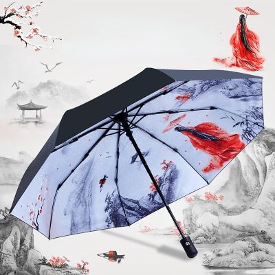 ร่มกันแดดแบบพับได้สำหรับผู้หญิงร่มชายหาดป้องกัน Windproof Uv ฝนแบบอัตโนมัติร่มกันฝนร่มฝนพระอาทิตย์ได้