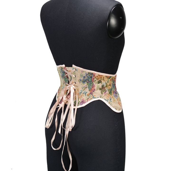 n33gvc3q-ลาเท็กซ์-corsets-สำหรับผู้หญิงเข็มขัดกว้าง-ทอผ้าทอทอ-งานปัก-ขอบเอวสั้นผ้าแจ็คการ์ดลายนูน-วินเทจ-ริบบิ้นสำหรับเด็ก-สายรัดเอวก้างปลา-ฮาโลวีน