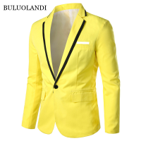 ✔◄ hnf531 BULUOLANDI Áo Blazer Nam Mỏng Màu Trơn Thường Ngày 2021 Áo Khoác Ngoài Đi Tiệc Đám Cưới Công Sở Áo Vest