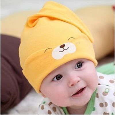 C06 หมวกคอบหัวเด็กแรกเกิดแบบผูกปม ผ้าฝ้าย นุ่ม สบาย อ่อนโยนต่อผิว เหมาะสำหรับทารก 0-12เดือน