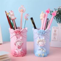 Creative Ins Style New Sophie Rabbit Girl Heart Pen Holder Makeup Brush Storage Bucket Nordic Style Rabbit Resin Decorations