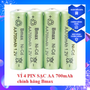 BỘ 4 VIÊN PIN TIỂU SẠC AA Ni-cd 700 mAh CHÍNH HÃNG BMAX DÙNG CHO ĐỒ CHƠI