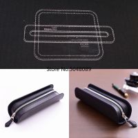 Leather Diy Student pencil case Pattern Stencil Acrylic Template Handmade Leathercraft Tool set Sewing Pattern 20X6X6CM