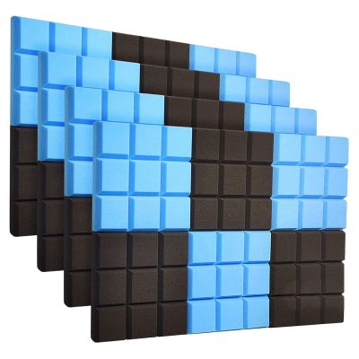 2X12X12inch Acoustic Foam Panels, Soundproof Panels 9 Block Tiles,Sound Panels Wedges Soundproof Sound Insulation Panels