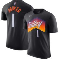 Boutique Nba เสื้อยืดบาสเก็ตบอลลายนกฟินิกซ์ SUNS CITY Edition 2021/22 No 1 Devin Booker - No. 3 Chris Paul รองเท้าผ้าใบลําลอง