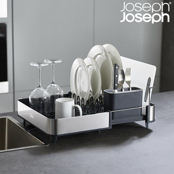 Joseph Joseph Excel Steel 2-Tier Dish Rack - Grey