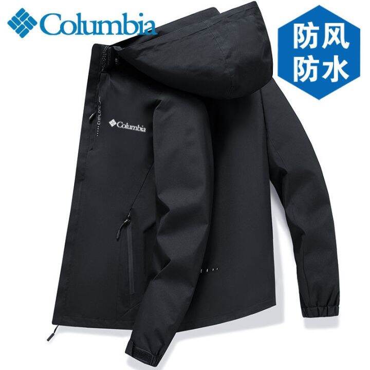 columbia-แจ็กเก็ตกีฬาและพักผ่อนสามในหนึ่งเสื้อแจ็คเก็ตสำหรับกิจกรรมกลางแจ้งของผู้ชายชุดว่ายปีนเขาฤดูหนาวที่กันลมและอบอุ่น