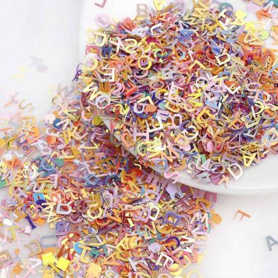 15g Mixed Color English Letters Nail Sequin Diy Accessories