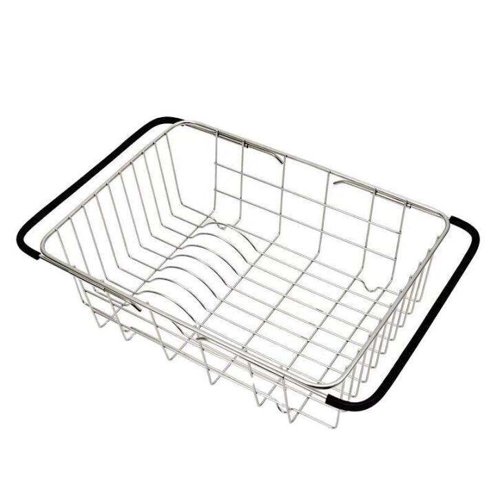 stainless-steel-adjustable-sink-dish-drain-rack-single-layer-expandable-drying-basket-fruit-bowl-drainer-holder-kitchen-utensils