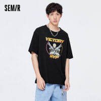 SEMIR เสื้อยืดแขนสั้นสำหรับผู้ชาย,เสื้อลำลองลดอายุลายการ์ตูนใช้งานได้อเนกประสงค์ใหม่ฤดูร้อนปี2022